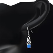 Synthetic Opal Celtic Silver Earrings - e298